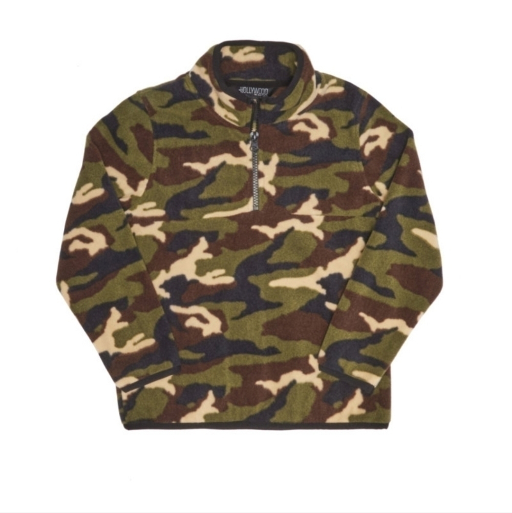 Hollywood Boys sz 6 camo quarter zip sweatshirt fleece New with tags WK9